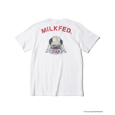 MILKFED. x SPACE BROTHERS SS TEE APO ホワイト [LANDS ON ZOZOTOWN 