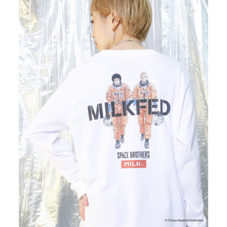MILKFED.xSPACE BROTHERS LS TEE ホワイト [LANDS ON ZOZOTOWN MILKFED.xSPACE BROTHERS LS TEE ホワイト [LANDS ON ZOZOTOWN