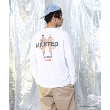 MILKFED.xSPACE BROTHERS LS TEE ホワイト [LANDS ON ZOZOTOWN
